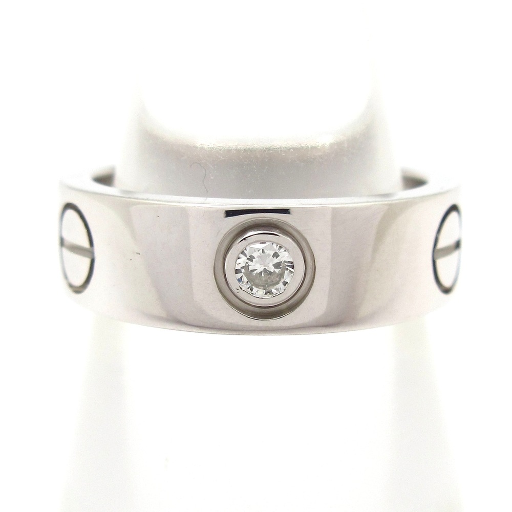 Cartier Love Ring Half Diamond Ring 18K White Gold Diamond